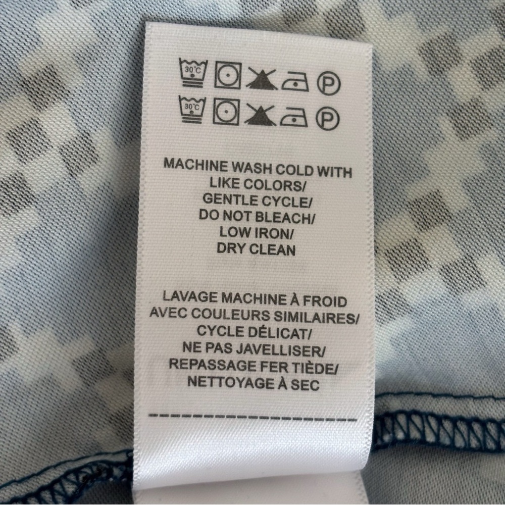 UNTUCKit Blue Belted Geometric Print Shirt Dress Sz 10 - Picture 10 of 11
